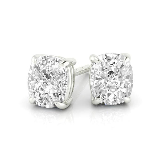 1.50 Karat Kissen Echt Diamant Lady Ohrstecker Weißgold
