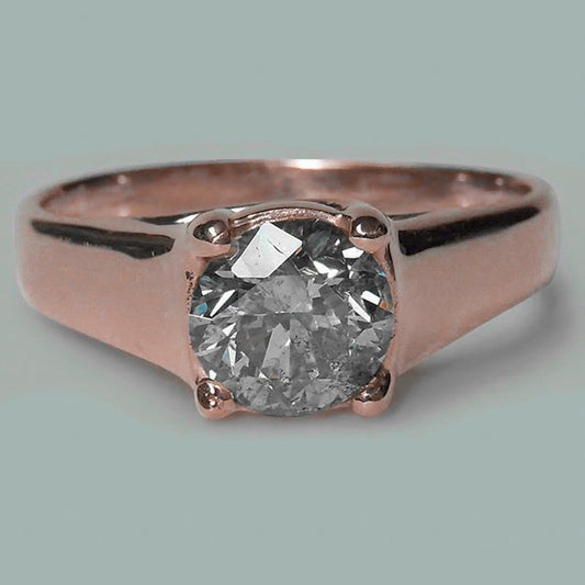 1.50 Karat runder Brillant-Echt Diamant-Solitärring Roségold