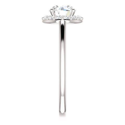 1.50 Karat runder Echt Diamant Halo Fassung Verlobungsring 14K Weißgold