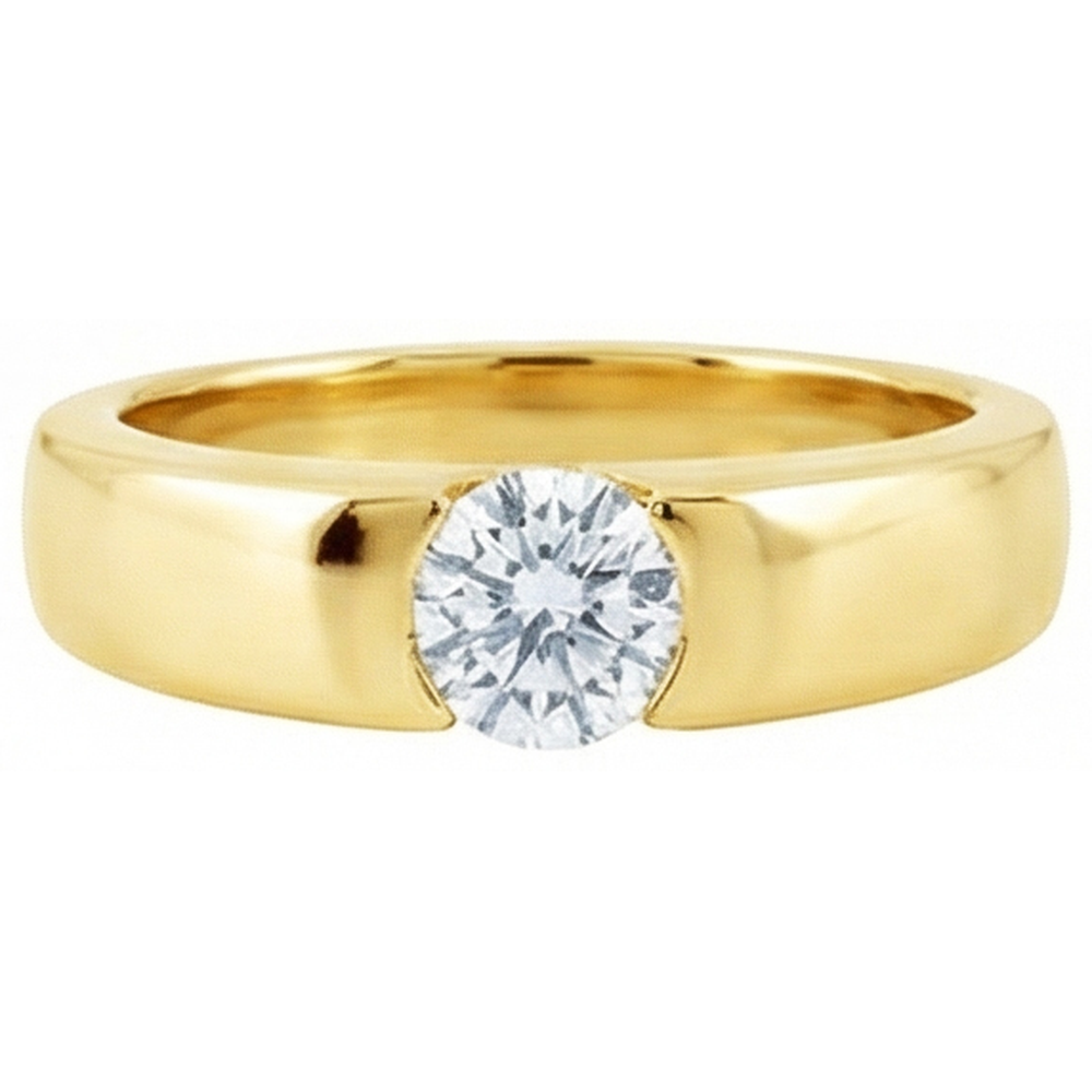 1,50 ct. Runder Echt Aus der Erde Abgebauter Natürlicher Diamant-Solitär-Verlobungsring Gelbgold Neu