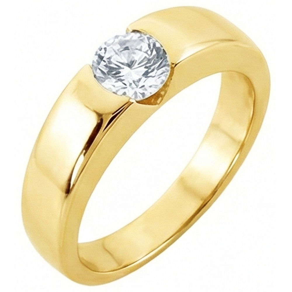 1,50 ct. Runder Echt Aus der Erde Abgebauter Natürlicher Diamant-Solitär-Verlobungsring Gelbgold Neu
