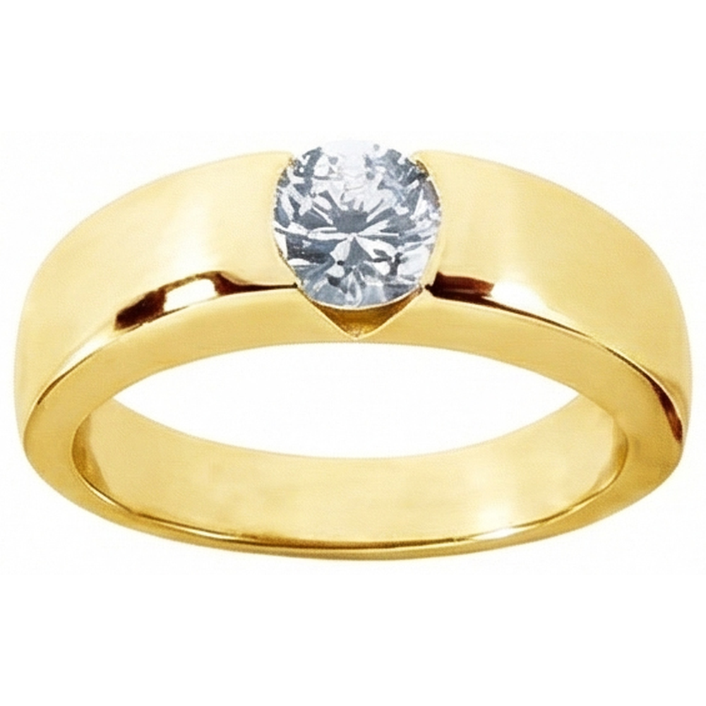 1,50 ct. Runder Echt Aus der Erde Abgebauter Natürlicher Diamant-Solitär-Verlobungsring Gelbgold Neu