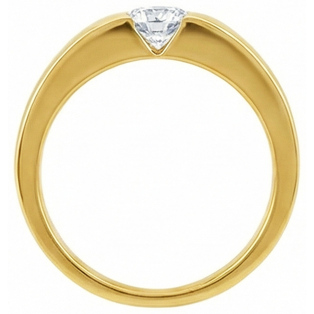 1,50 ct. Runder Echt Aus der Erde Abgebauter Natürlicher Diamant-Solitär-Verlobungsring Gelbgold Neu