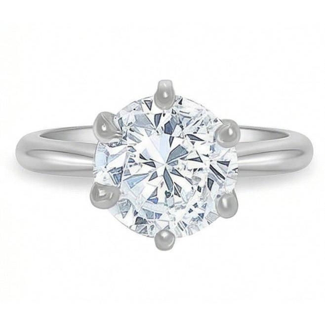 1,50 ct. Runder Echt Aus der Erde Abgebauter Natürlicher Diamant-Solitärring Weißgold 14K Schmuck