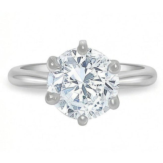 1,50 ct. Runder Echt Aus der Erde Abgebauter Natürlicher Diamant-Solitärring Weißgold 14K Schmuck