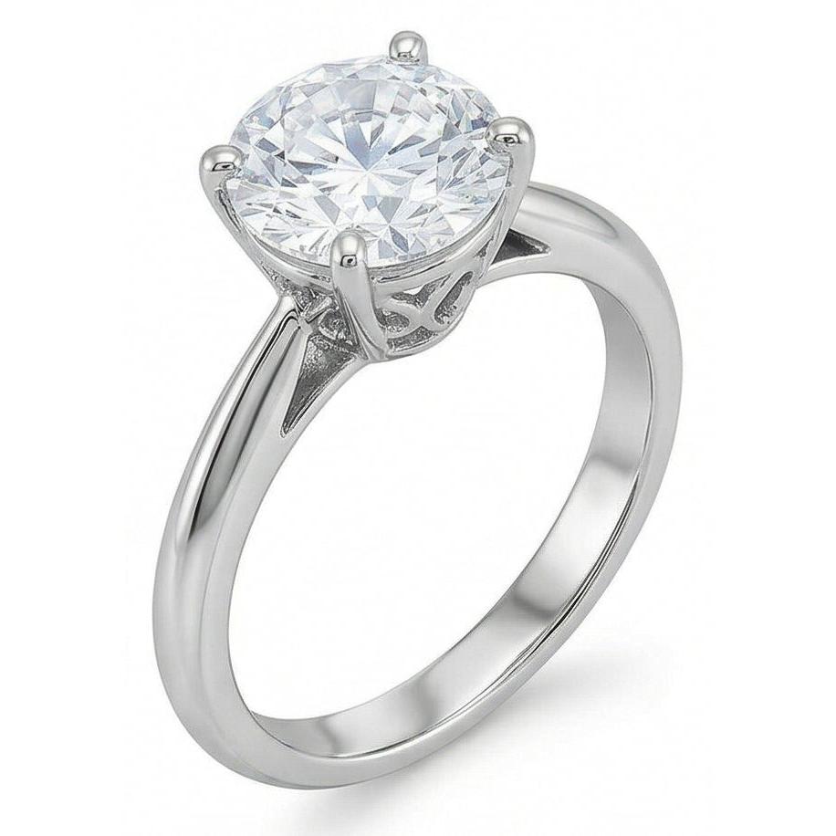 1,50 ct. Runder Echt Aus der Erde Abgebauter Natürlicher Diamant-Solitärring Weißgold 14K Schmuck