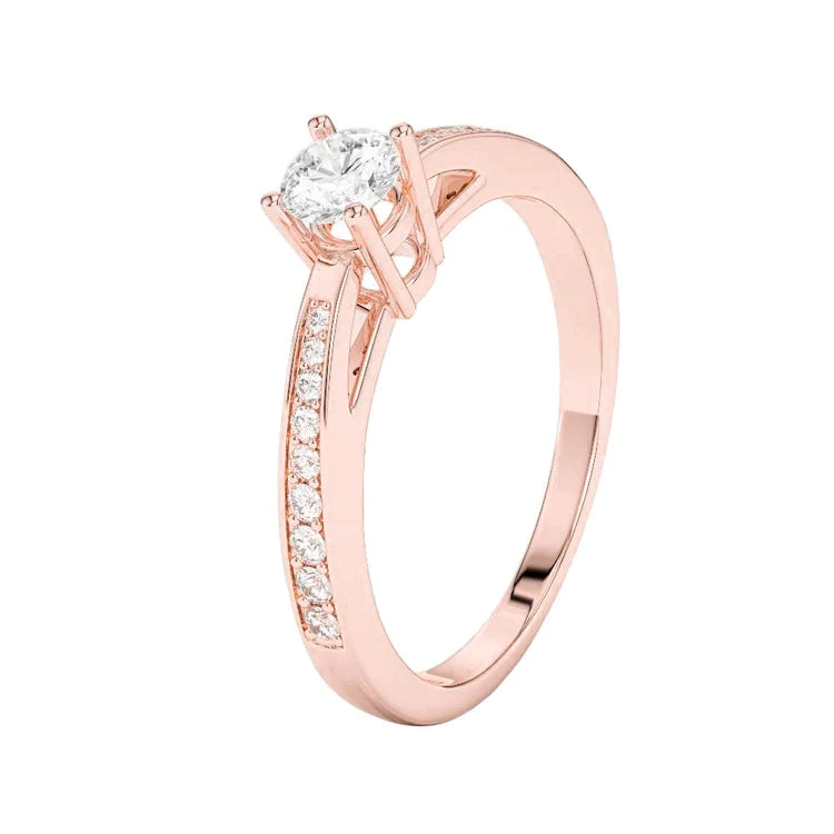 1.50 ct funkelnder Rundschliff Echt Diamant Jubiläumsring 14K Roségold