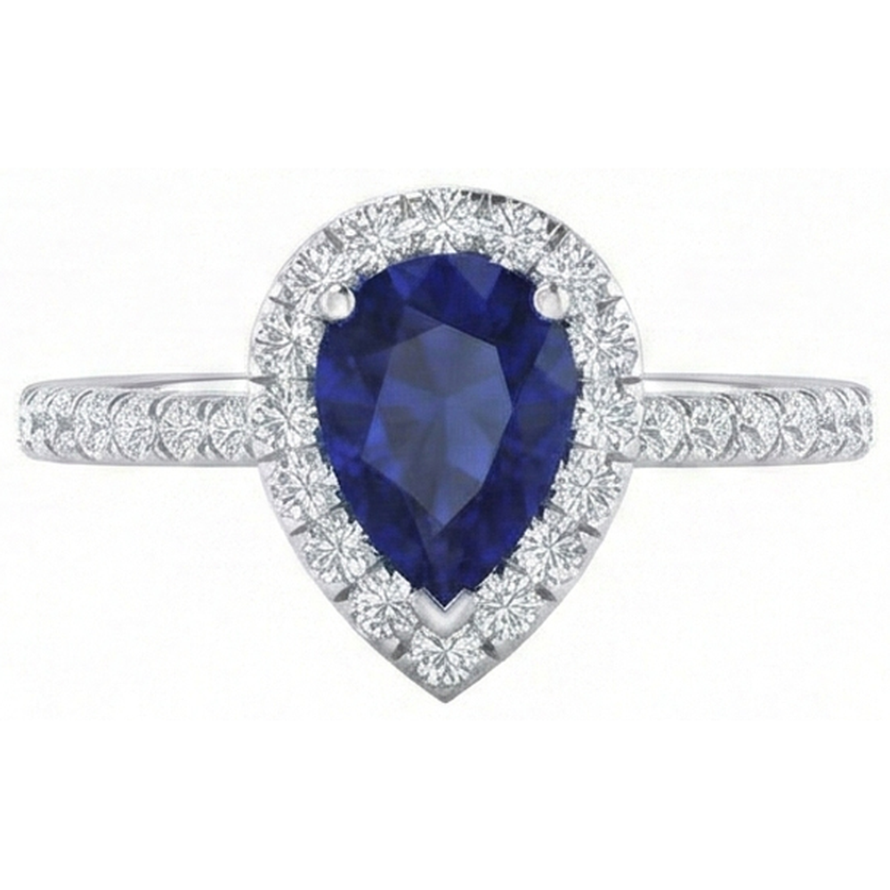 echter round saphir 1.60Karat ring Detailansicht