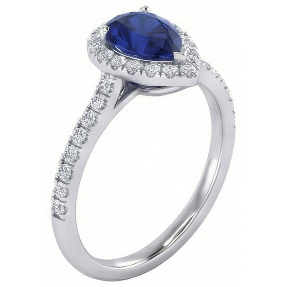 echter round saphir 1.60Karat ring Seitenansicht