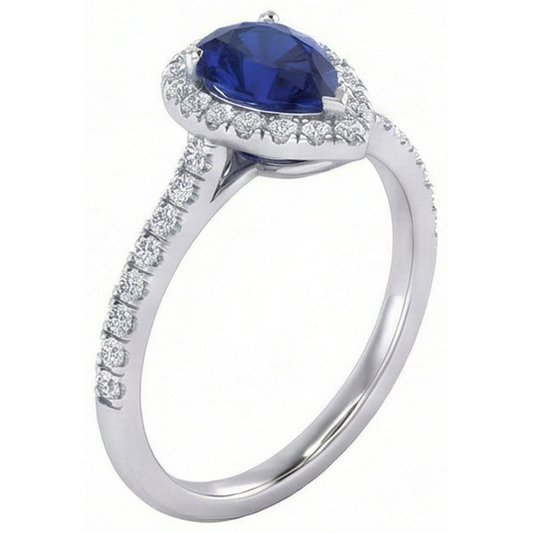 echter round saphir 1.60Karat ring Seitenansicht