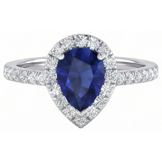echter round saphir 1.60Karat ring Vorderansicht