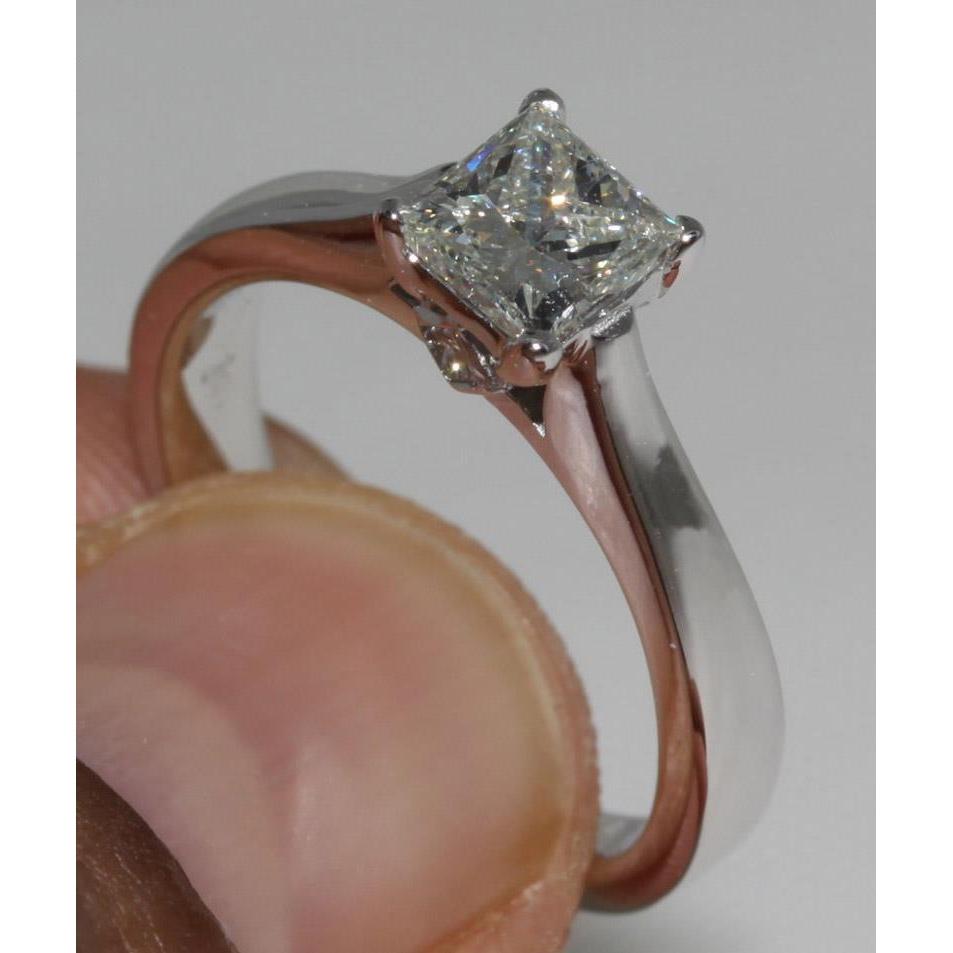 1.60 Karat Princess Cut Echt Diamant-Verlobungsring Weißgold