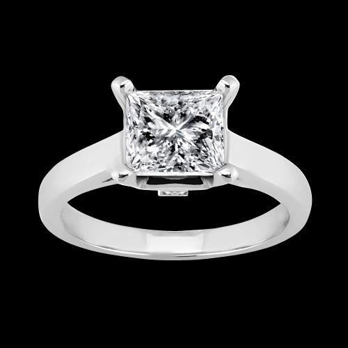 1.60 Karat Prinzessin Solitaire Echt Diamant-Verlobungsring