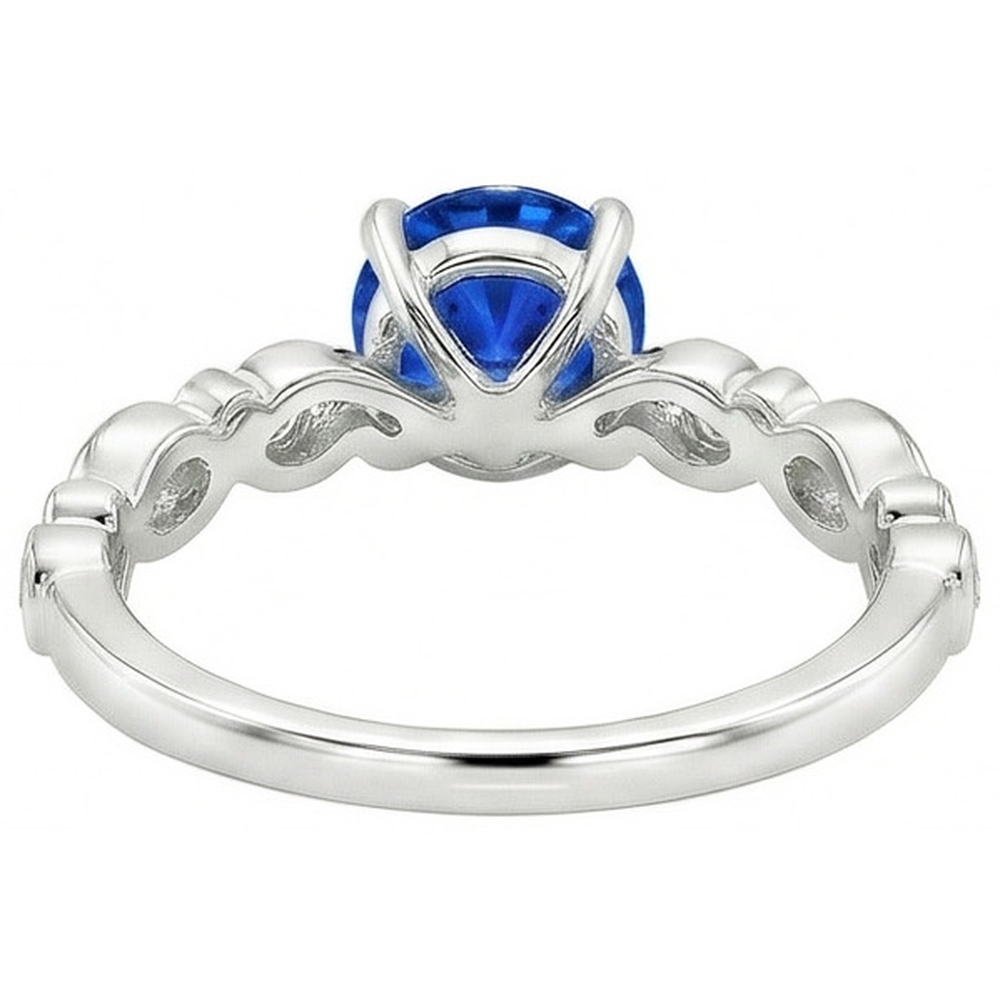 echter round saphir 1.60Karat ring Profilansicht