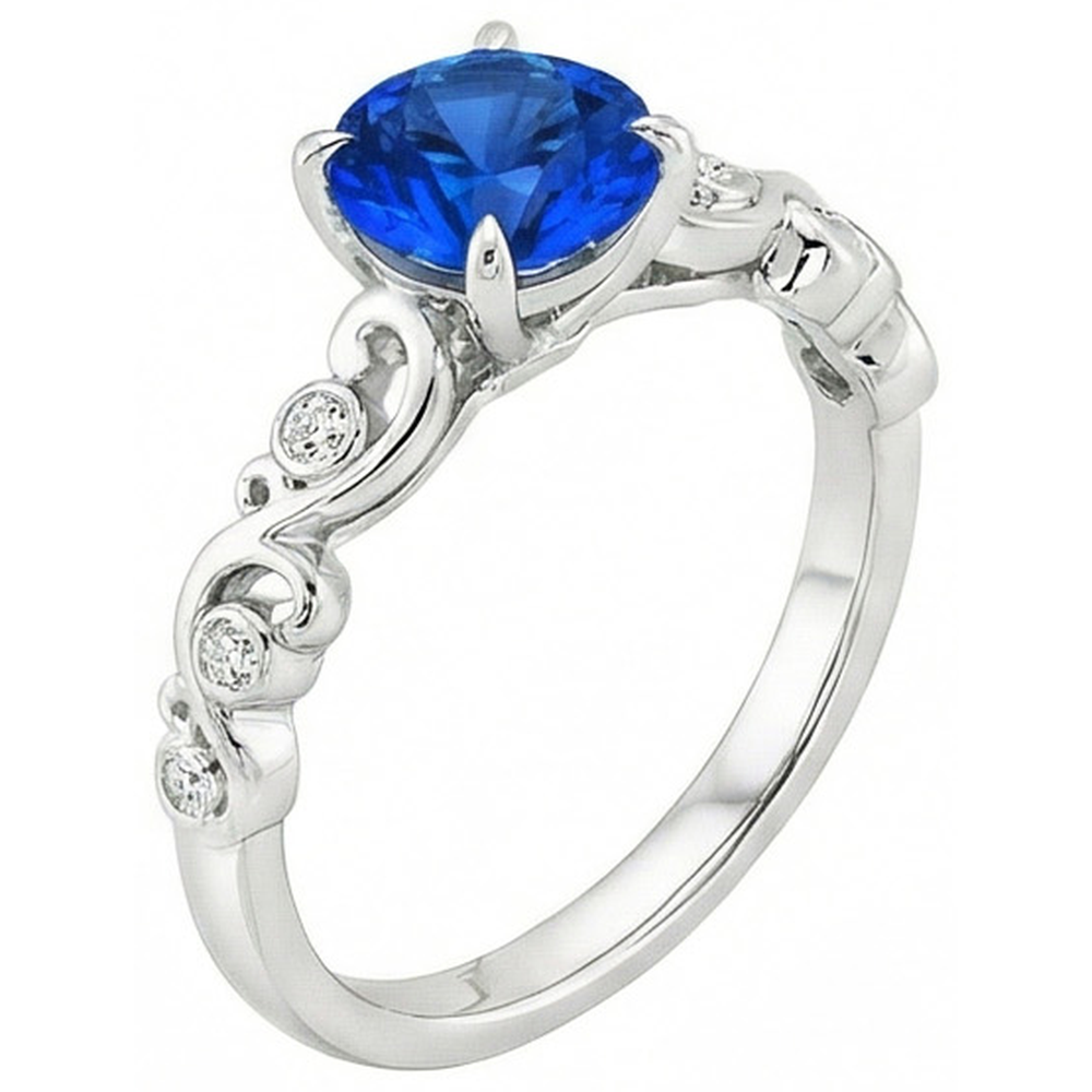 echter round saphir 1.60Karat ring Detailansicht
