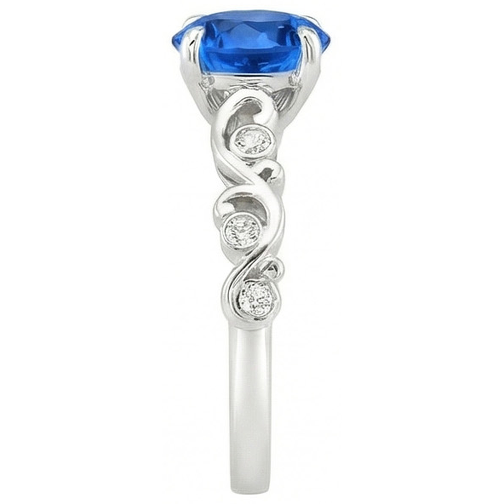 echter round saphir 1.60Karat ring Draufsicht