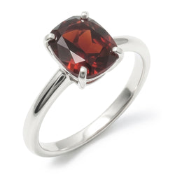 1,65 ct Radiant Cut Red Saphir Ring 14K Weißgold