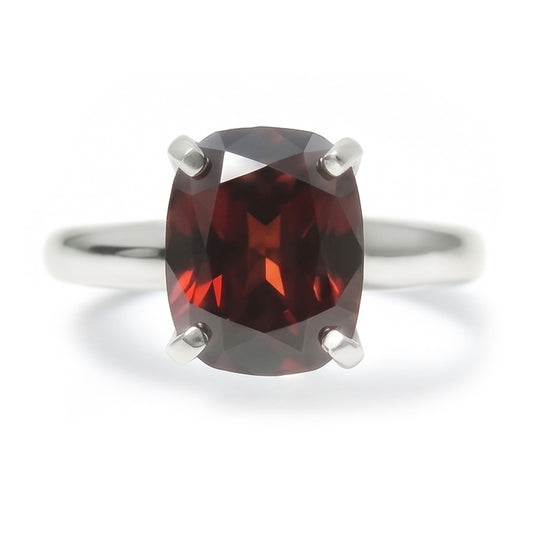 1,65 ct Radiant Cut Red Saphir Ring 14K Weißgold
