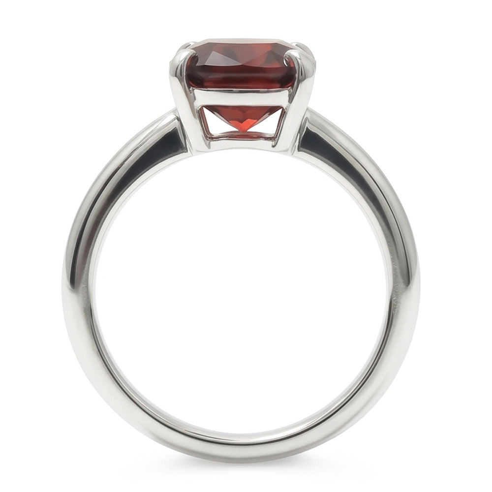1,65 ct Radiant Cut Red Saphir Ring 14K Weißgold