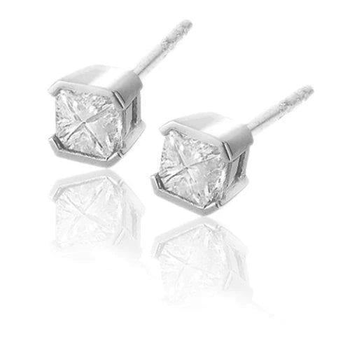 1.70 Karat Princess Cut Echt Diamant Ohrstecker Damen Gold 14K