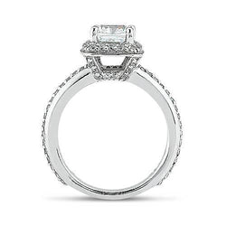 1.75 ct Kissen runder Echt Diamant-Halo-Ring