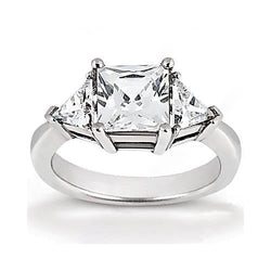 1.75 kt. Princess Cut Echt Diamond Drei-Steine-Ring