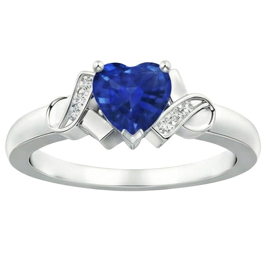 echter round saphir 1.80Karat ring Seitenansicht