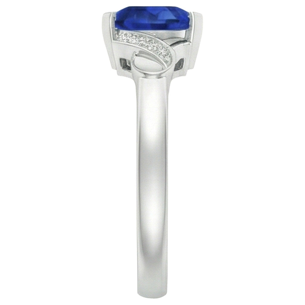 echter round saphir 1.80Karat ring Draufsicht