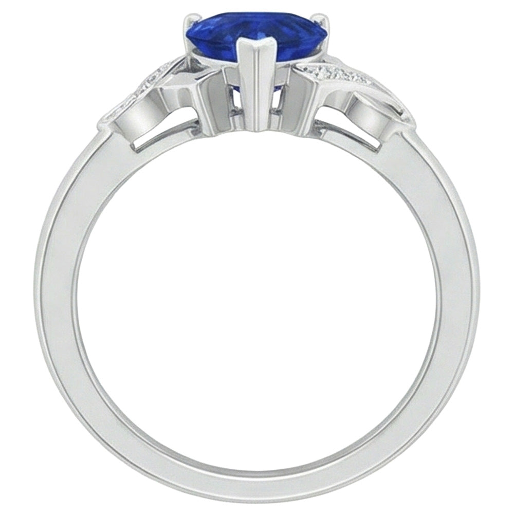 echter round saphir 1.80Karat ring Profilansicht