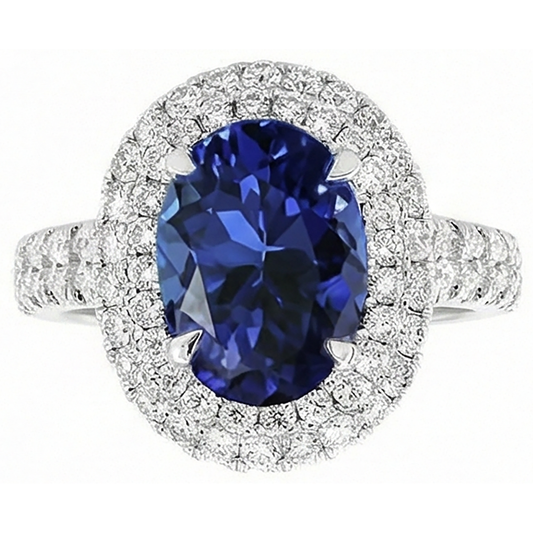 echter oval tansanit 1.85Karat ring Seitenansicht