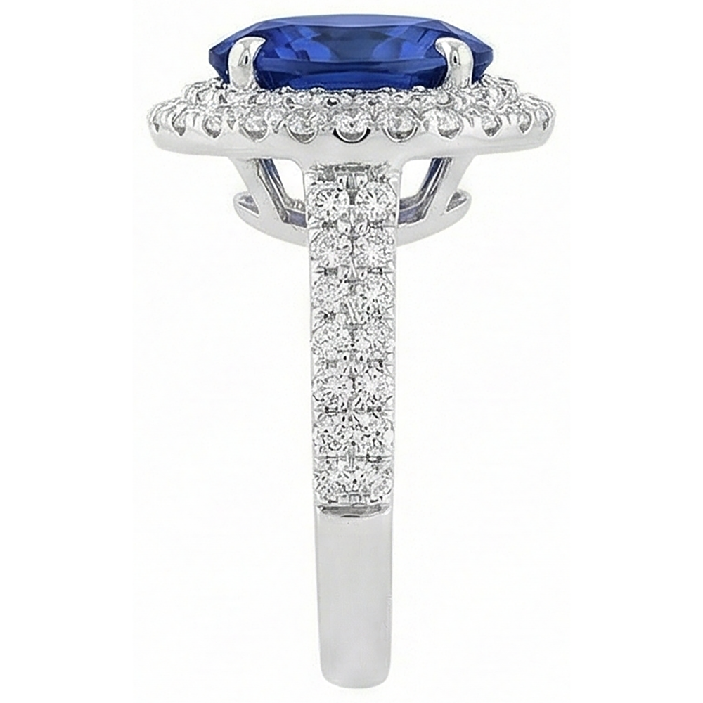 echter oval tansanit 1.85Karat ring Profilansicht