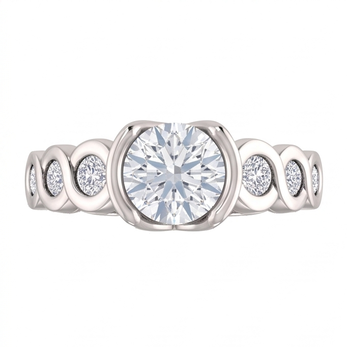 1,86 ct. Runder Brillant Echt Aus der Erde Abgebauter Natürlicher Diamanten Hochzeitstag Ring