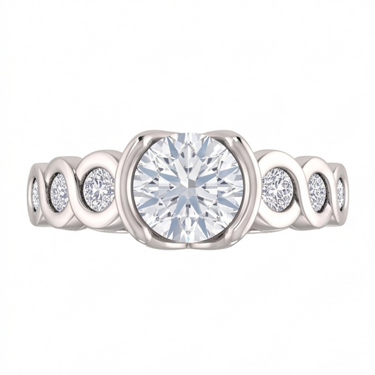 1,86 ct. Runder Brillant Echt Aus der Erde Abgebauter Natürlicher Diamanten Hochzeitstag Ring