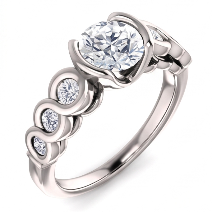 1,86 ct. Runder Brillant Echt Aus der Erde Abgebauter Natürlicher Diamanten Hochzeitstag Ring
