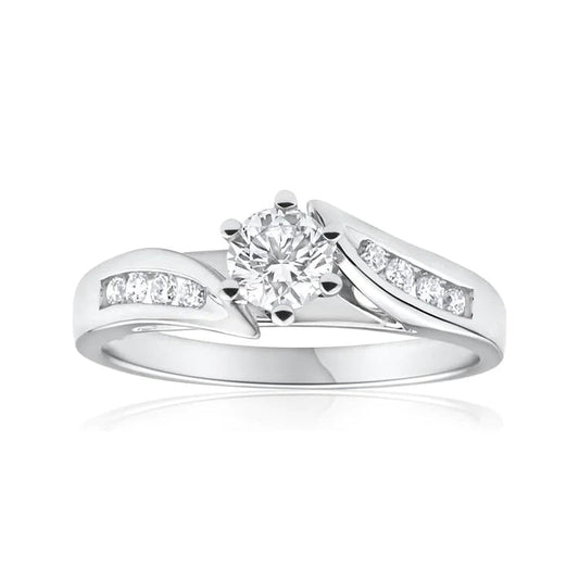 1.90 ct Natürlich Diamant-Jubiläumsring mit Akzenten, gespaltenem Schaft, Schmuck