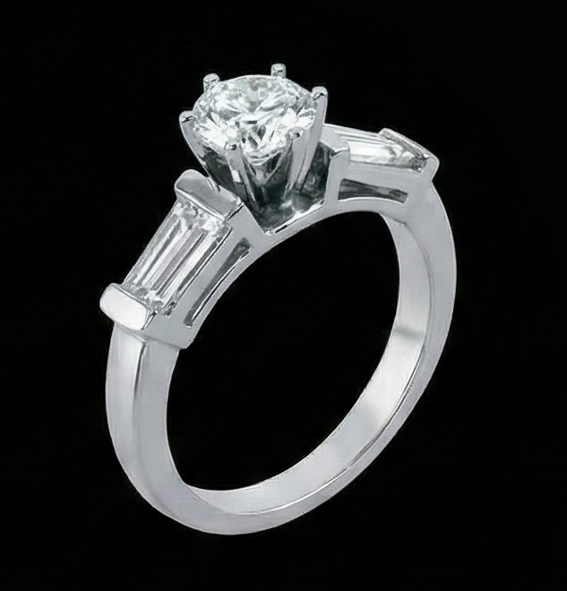 2.01 Karat Aus der Erde Abgebauter Natürlicher Diamanten Drei-Stein-Verlobungsring Neu