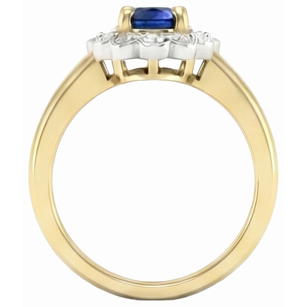 echter oval saphir 2.26Karat ring Profilansicht