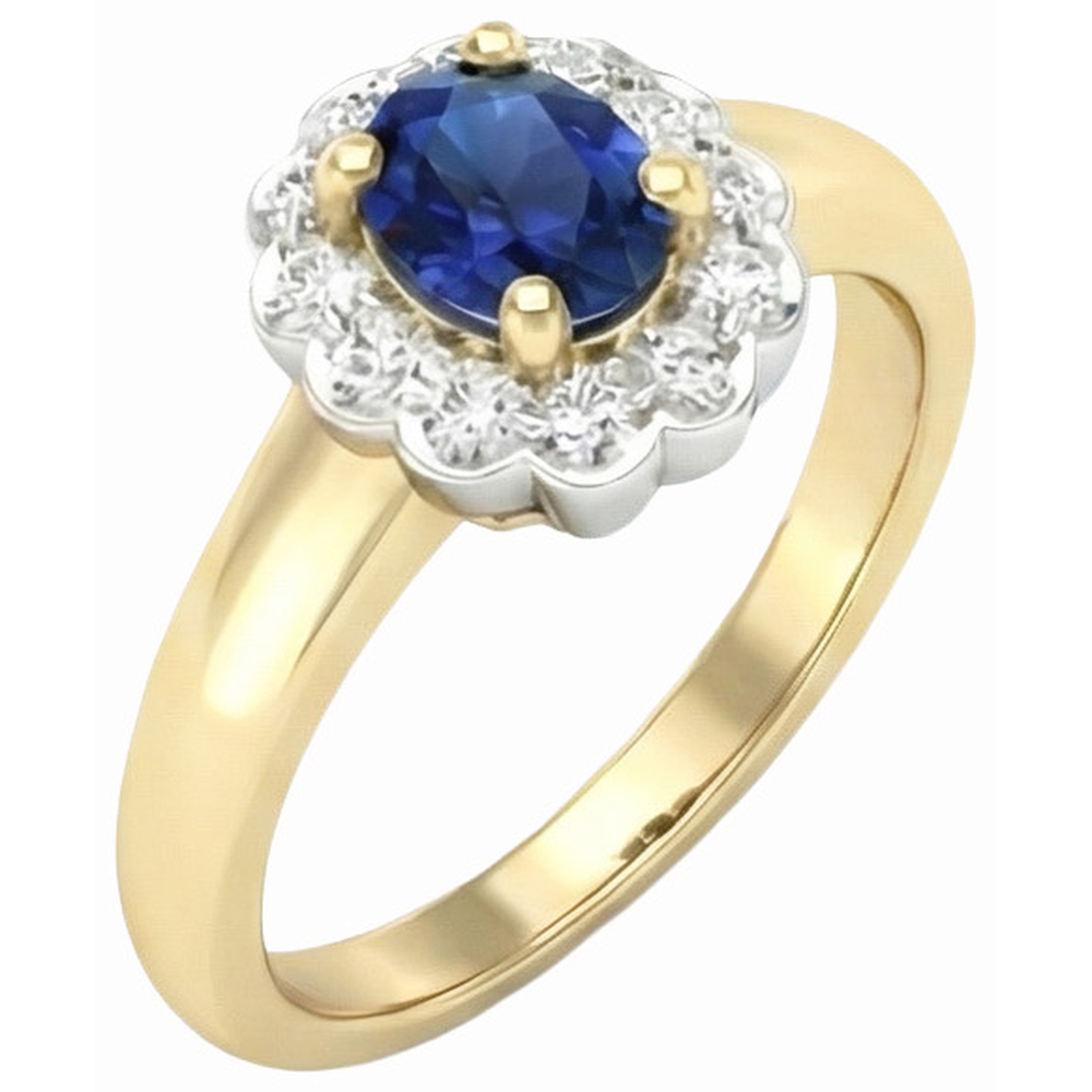 echter oval saphir 2.26Karat ring Vorderansicht