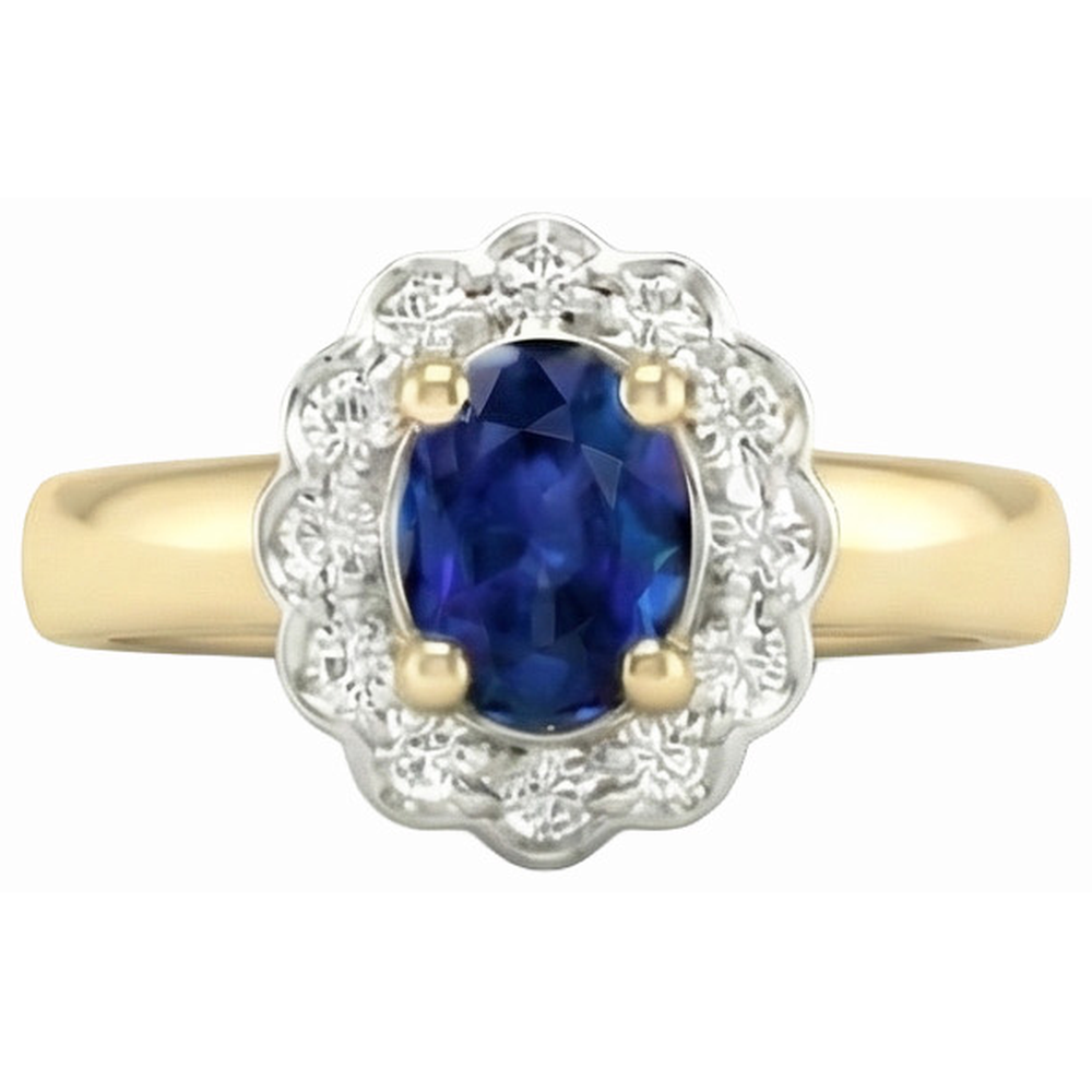 echter oval saphir 2.26Karat ring Seitenansicht