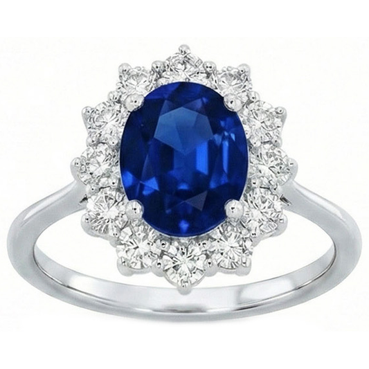echter oval saphir 2.40Karat ring Vorderansicht