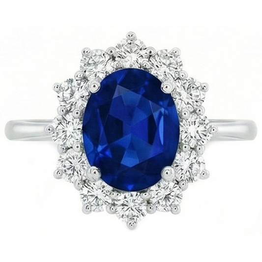 echter oval saphir 2.40Karat ring Seitenansicht