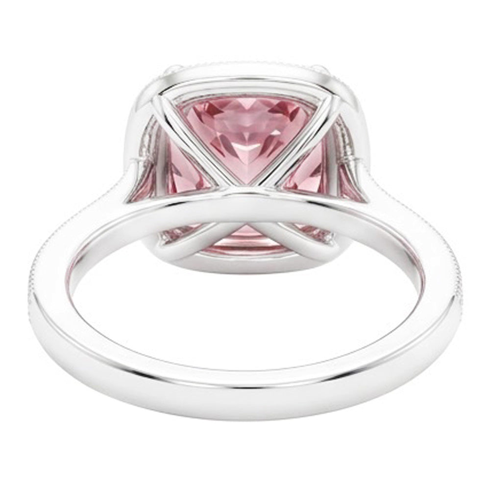 2.41 Kt Halo Kissen Rosa Edelstein Weißgold 14K Verlobungsring