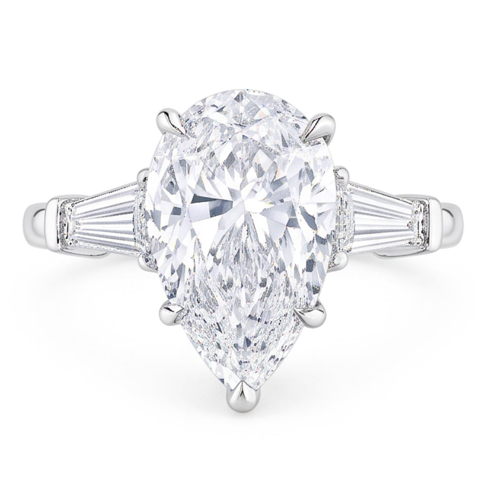 2.46 Karat Echt Aus der Erde Abgebauter Natürlicher Diamant-Verlobungsring 3 Steine Weißgold 14K