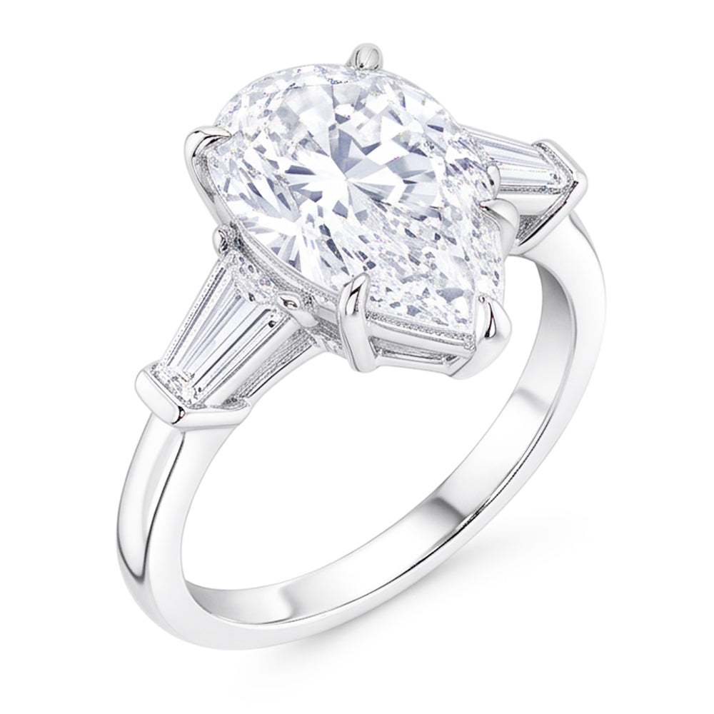 2.46 Karat Echt Aus der Erde Abgebauter Natürlicher Diamant-Verlobungsring 3 Steine Weißgold 14K
