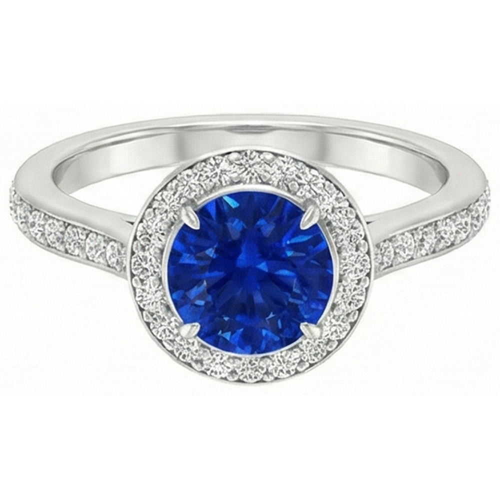 echter round diamant 1.50Karat ring Draufsicht