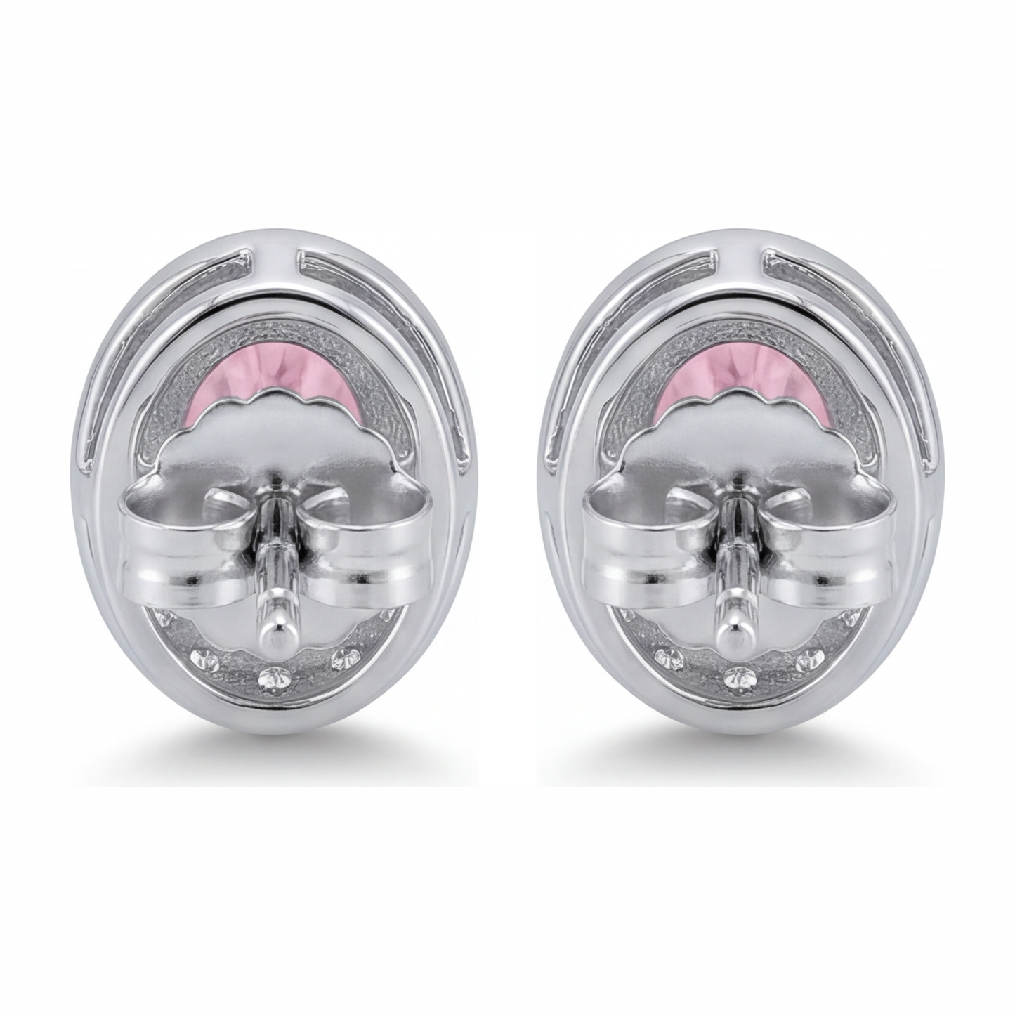 Tropfenohrringe mit rosa Diamant, 2,5 Karat, im Labor gezüchtet, ovaler Halo, 14 Karat Weißgold