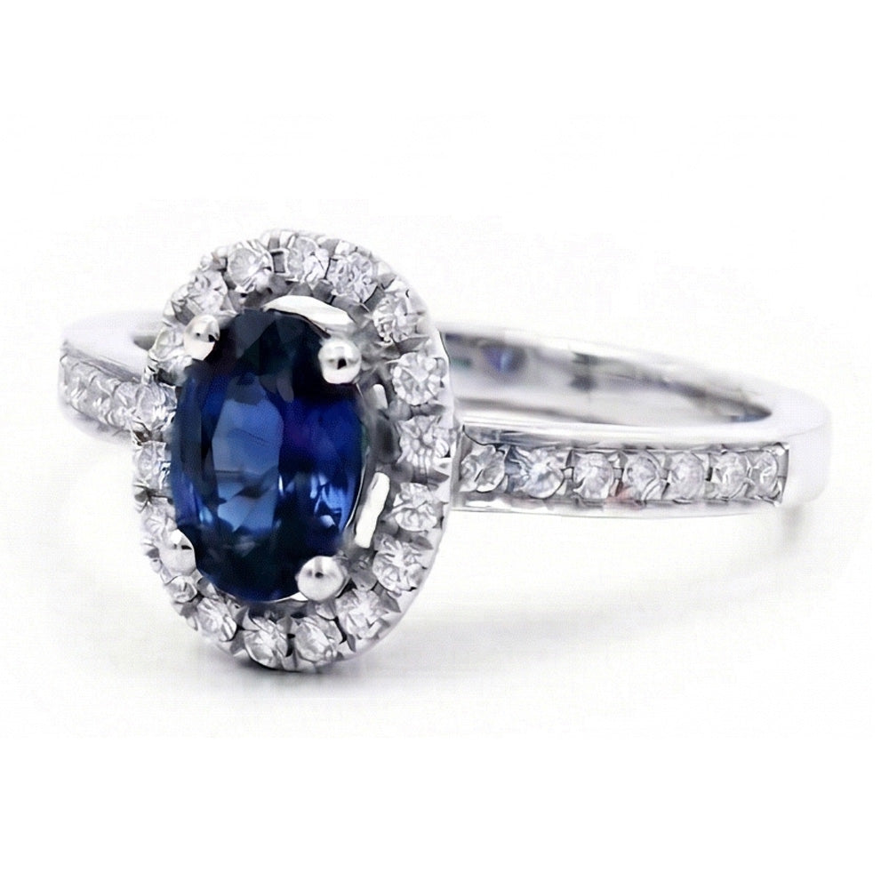 echter oval saphir 2.50Karat ring Seitenansicht