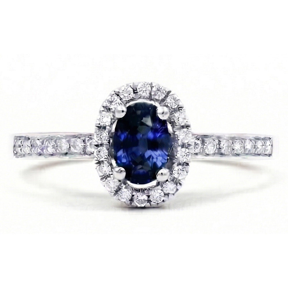 echter oval saphir 2.50Karat ring Draufsicht