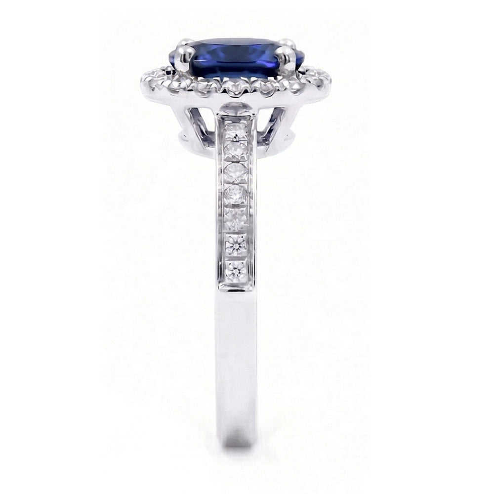 echter oval saphir 2.50Karat ring Profilansicht