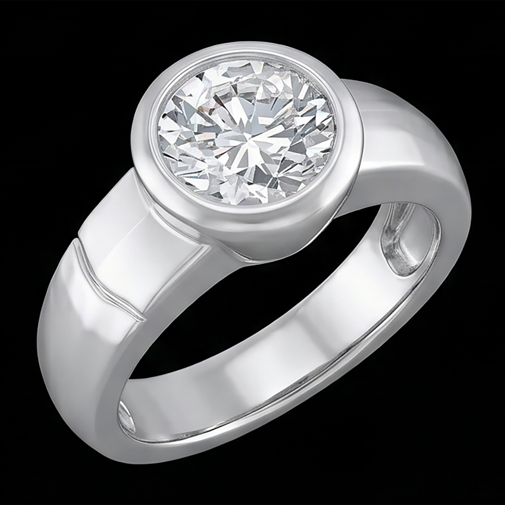 2.50 Karat Natürliche Aus der Erde Abgebauter Natürlicher Diamant Solitärring H Si1 Herrenschmuck
